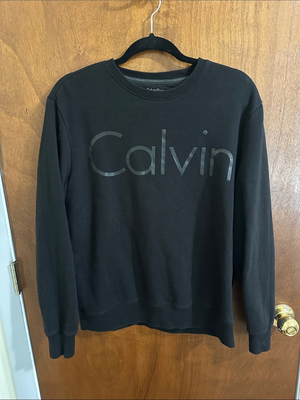 Calvin Klein Black Crewneck Sweater with Subtle Logo